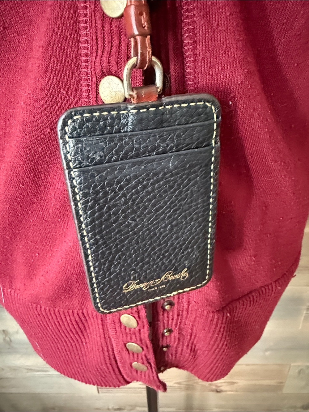 Dooney and Bourke pebble grain lanyard id holder